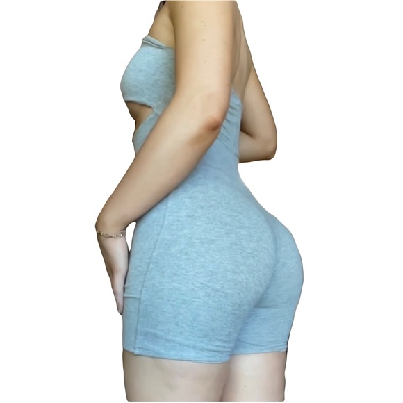 Naked Wardrobe Grey one-pice bodysuit romper - Picture 3 of 4